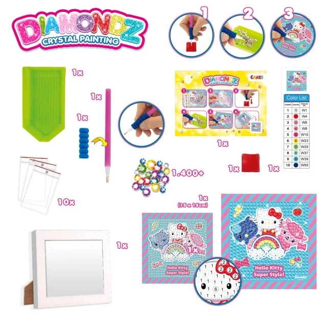 Комплект диамантената живопис DIAMONDZ, Hello Kitty за начинаещи
