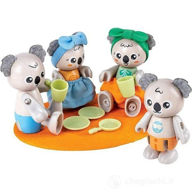 Set of wooden figures Koala family, 10 parts