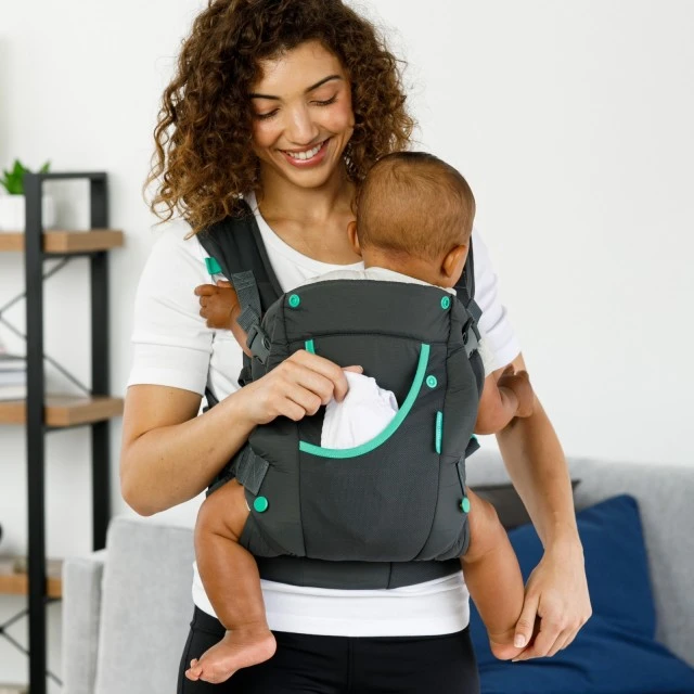 Ergonomic baby carrier with pockets, Infantino, 4 in 1, Dark gray, from 3.6 to 18 kg.