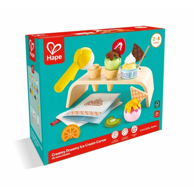 Game set, Hape, Ice cream corner, 20 pieces