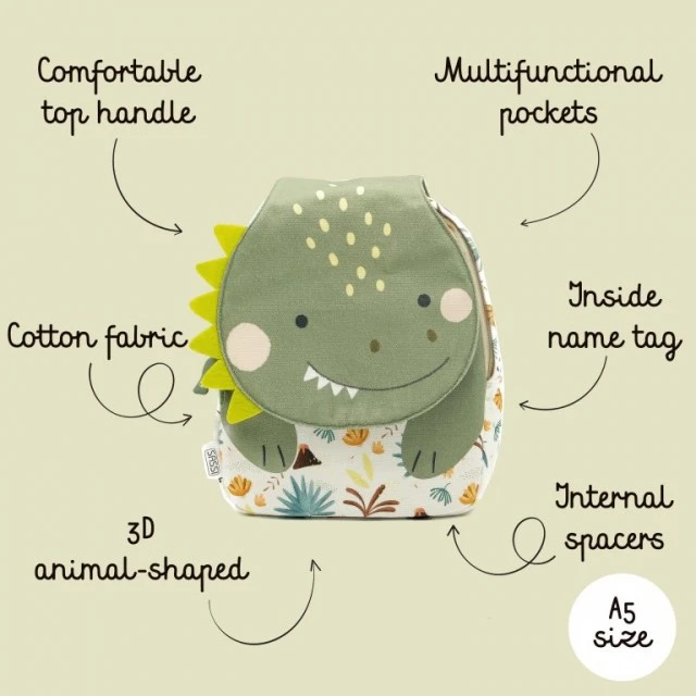Small children’s backpack, Sassi, Dinosaur