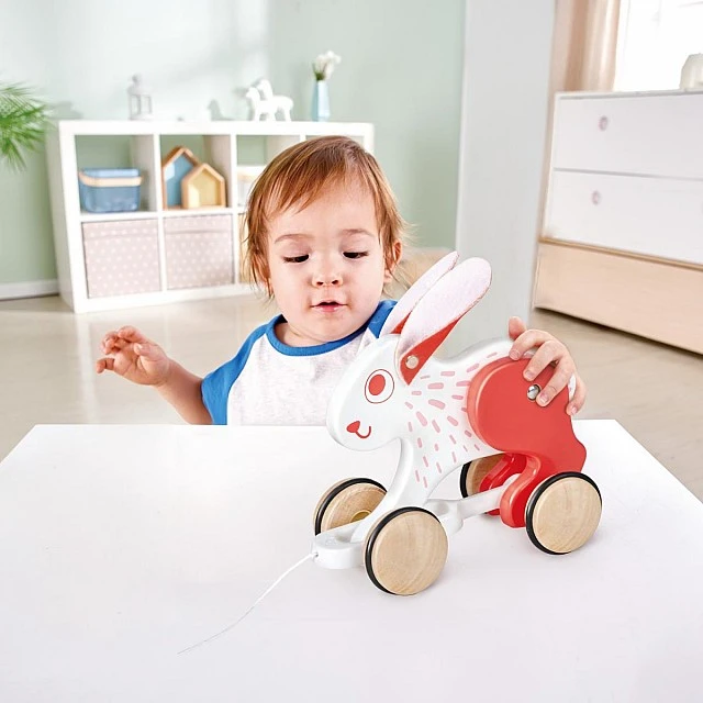 Wooden pull toy, Hape, Rabbit, 24 x 11 x 20 cm