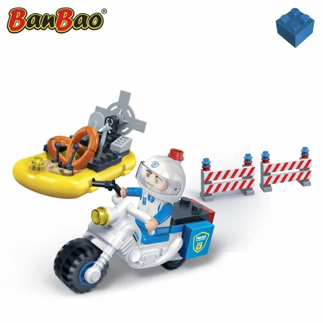 Constructor Police bike and boat, 62 parts