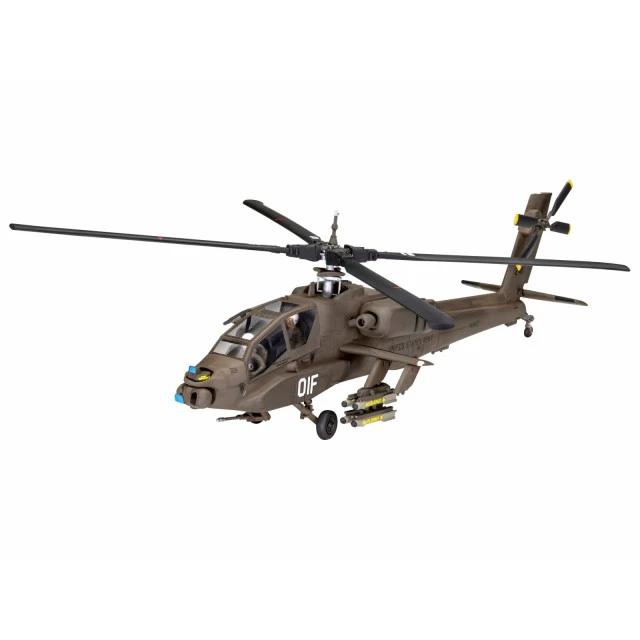 Assembled model Military helicopter AH-64A Apache, 71 parts