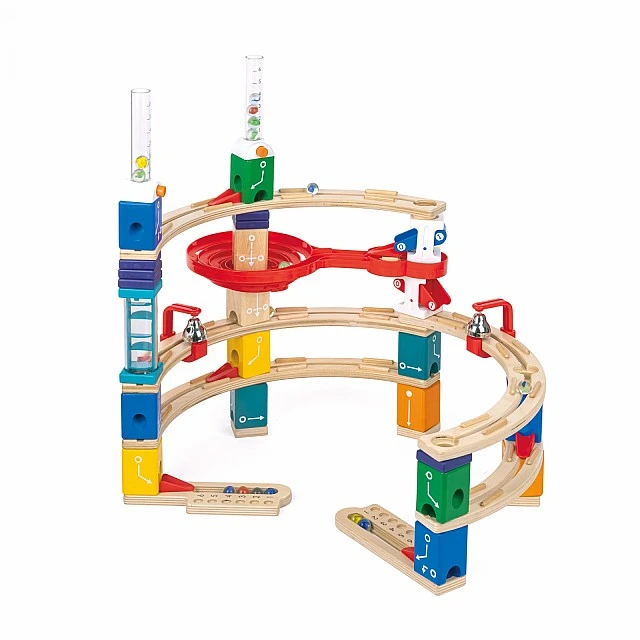 Quadrilla Wooden Ball Track Set, Advanced Coding, 159 Pieces