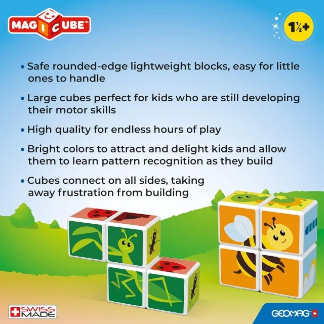 Magicube Magnetic Building Block, Insects and Cards 121, 11 Pieces