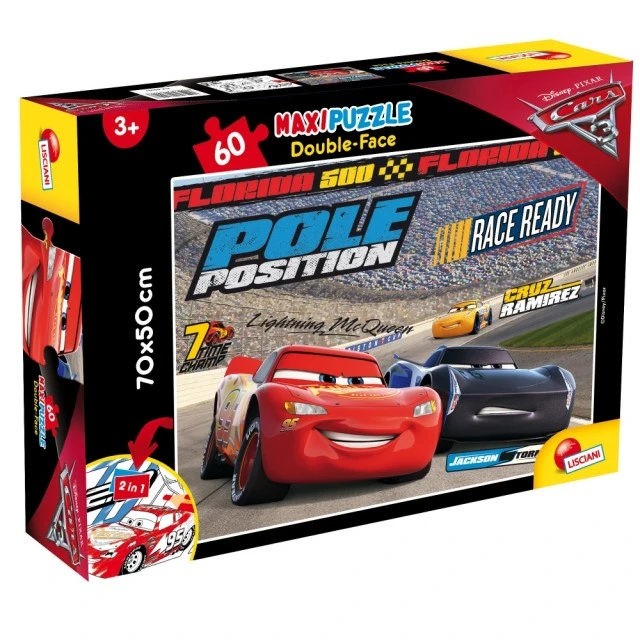 Puzzle, Lisciani, Cars 3, Challenge, Double-sided puzzle 60 pieces