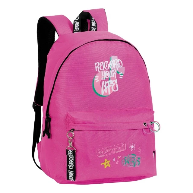 Record Your Life School Backpack, 44 x 32 x 14 cm, Pink