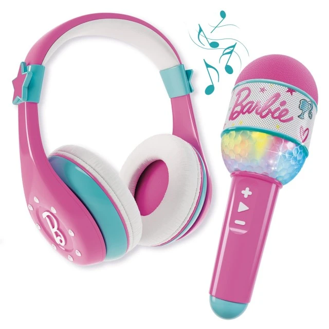 Set of microphone and headphones, Lisciani, Barbie