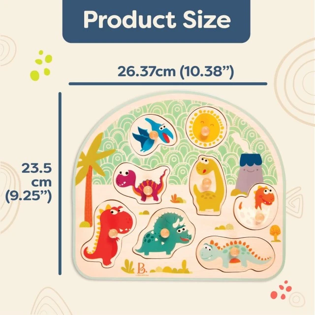 Wooden puzzle Dinosaurs, 8 parts