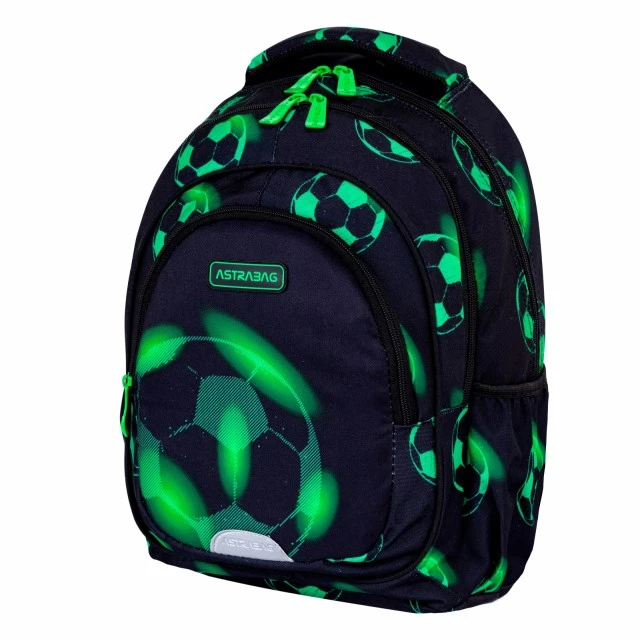 School backpack, Astra, Soccer ball, Neon, AB330, 39 x 28 x 15 cm