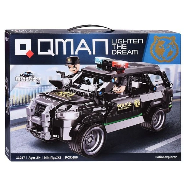 Конструктор, Qman, Mine City, Полицейски автомобил, 686 части