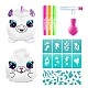 Creative set, Canal Toys, Mini plush toy for coloring, Neon, 10 cm, 2 pieces
