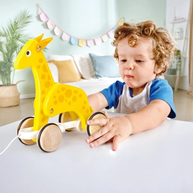 Wooden pull toy, Hape, Giraffe, 24 x 11 x 20 cm