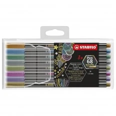 Комплект флумастери, Stabilo, Pen 68 Metallic ST6808/8-11, 8 цвята