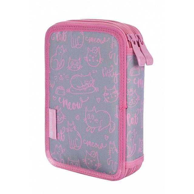 Двоен несесер ASTRABAG AC2 Pinky Kitty, без аксесоари