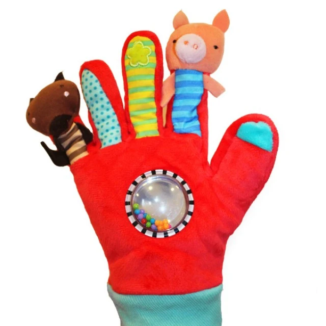 Fun glove with dolls