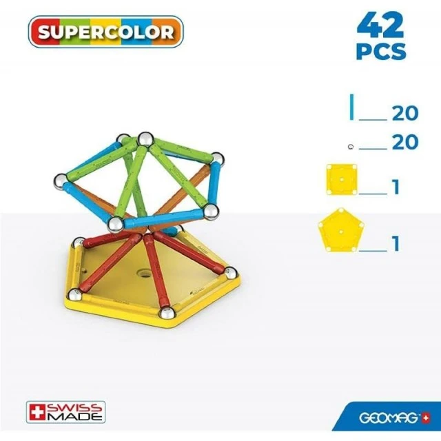 Magnetic constructor Supercolor 383, 42 parts