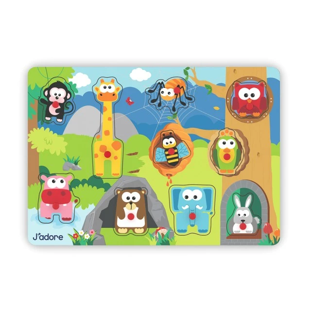 Wooden matching puzzle, J′adore, Animals