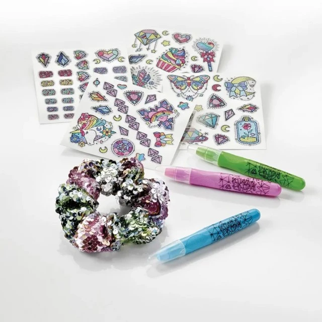 Creative set Totum Hair chalk and glitter tattoos, 8 pieces