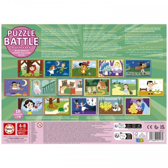Puzzle battle set Educa 16 x 9 pieces Fairy Tales