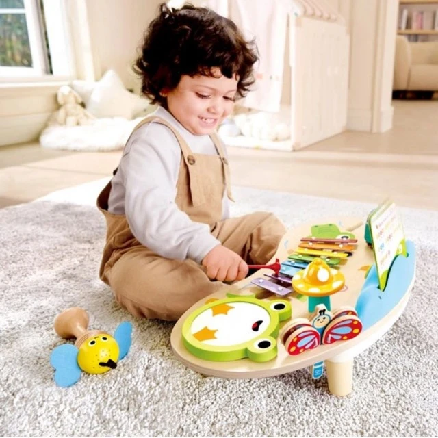 Дървен комплект, Hape, Музикална маса с инструменти 8 в 1