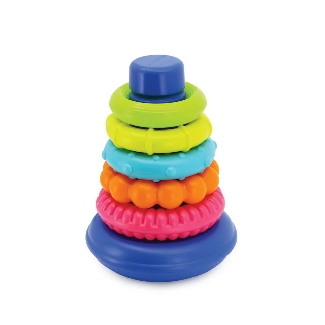 Pyramid with rings for stacking, Infantino, Blue