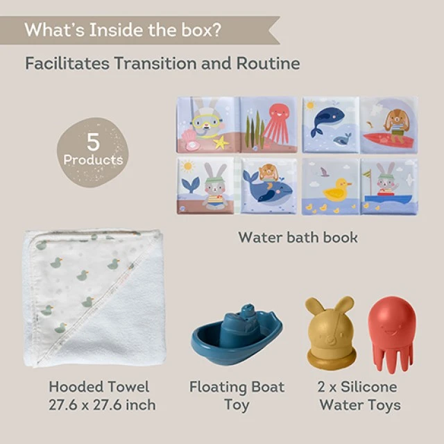 Комплект за новородено, Taf Toys, Време е за баня, 5 части