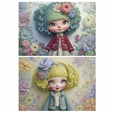 Puzzle, Educa, Girls with Flowers 2 in 1, 2x100 pieces
