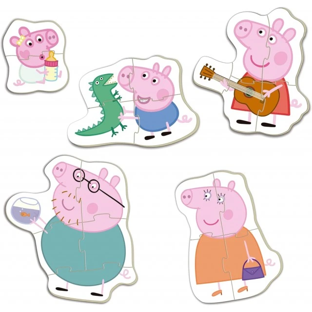 Прогресивен пъзел, Educa, Peppa Pig, 5 в 1, 2/4/4/4/5/ части
