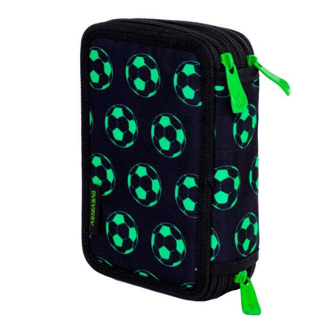 Triple vanity case with accessories ASTRABAG Soccer ball Neon, AC31, 20.5 x 13 x 6 cm