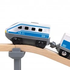 Intercity locomotive with battery, Hape, 12 x 4 x 5 cm, Blue