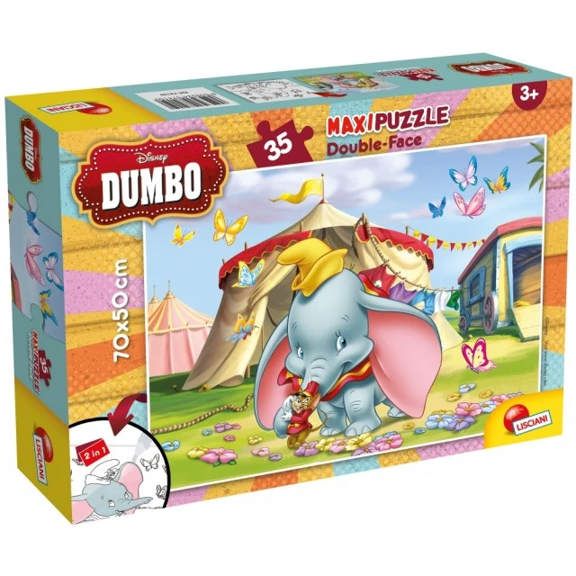 Puzzle, Lisciani, Dumbo, Double-sided puzzle 35 pieces
