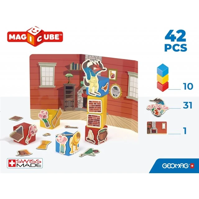 Магнитен конструктор Magicube, Story Building 118, Три малки прасенца, 42 части