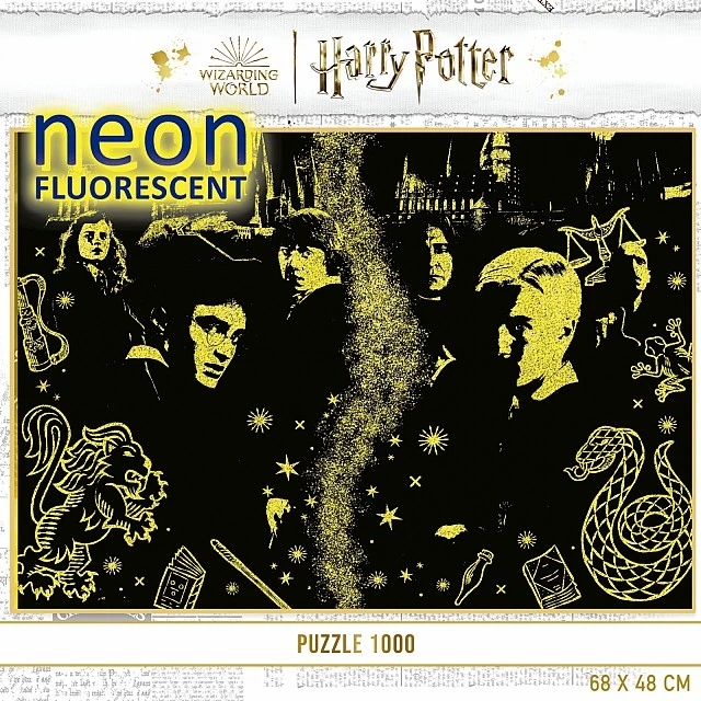 Пъзел, Educa, Gryffindor vs Slytherin, Хари Потър неонов ефект, 1000 части
