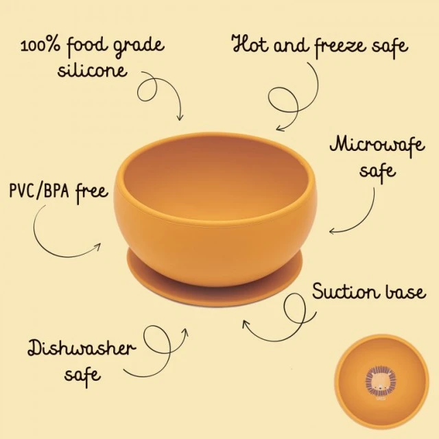 Silicone vacuum feeding bowl, Sassi, Lion cub