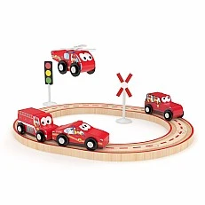 Железопътен комплект, J′adore, Пожарна, 16 части