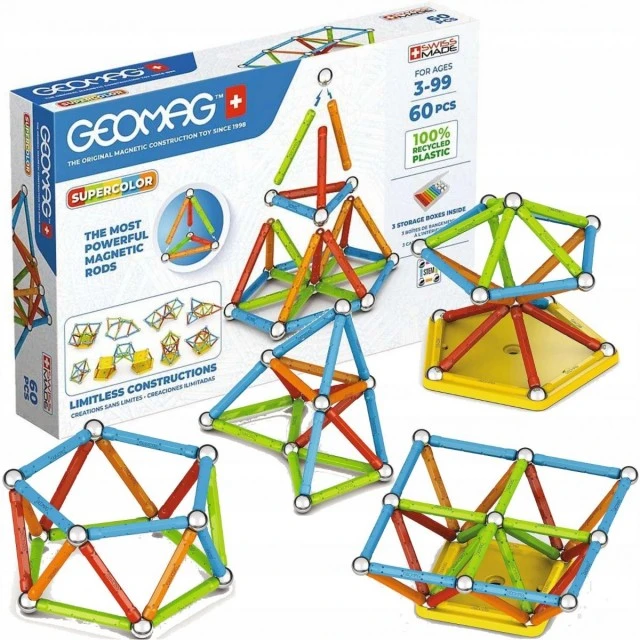 Magnetic constructor Supercolor 384, 60 parts