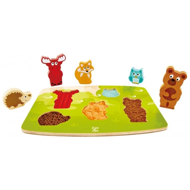 Children’s wooden puzzle Touch and learn forest animals