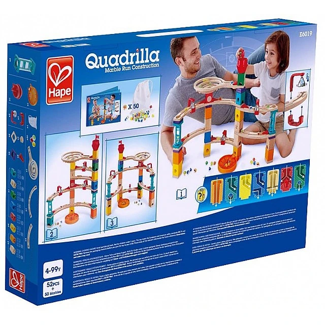 Wooden track set, Hape Quadrilla, Escape from the castle, 52 pieces
