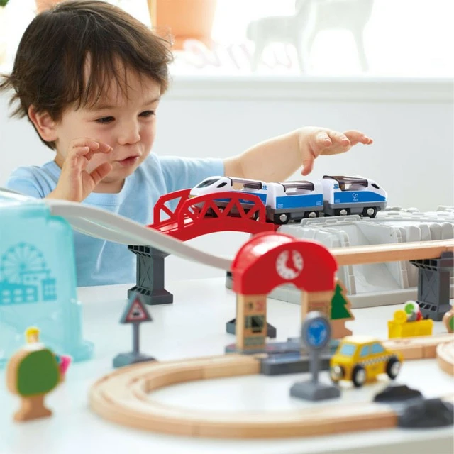 Wooden set City train, 48 parts