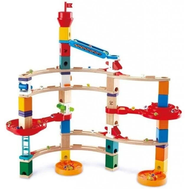 Комплект дървена писта, Hape Quadrilla, Супер спирала, 79 части