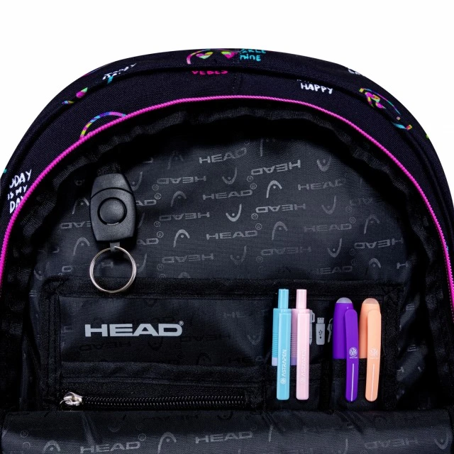 School backpack HEAD Smiles with glitter, AB300, 42 x 30 x 19 cm