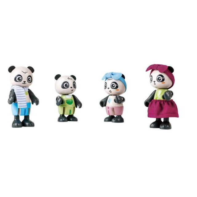 Wooden set Bamboo panda house, 25 pieces