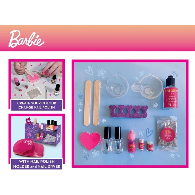Creative kit, Lisciani, Barbie, DIY nail polishes