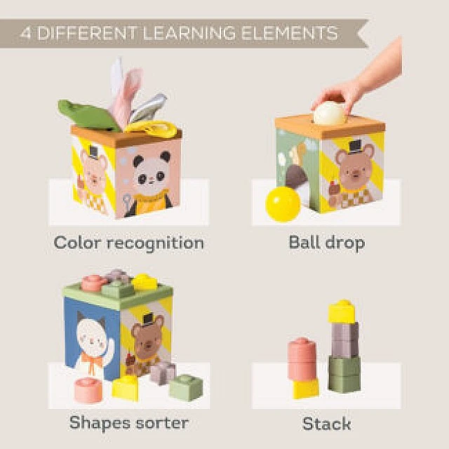 Interactive toy, Taf Toys, Multi-sensory cube with activities