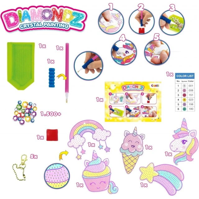 Creative set Craze Unicorn diamond keyring