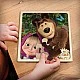 Wooden puzzle, Lisciani, Masha and the Bear, 9 pieces