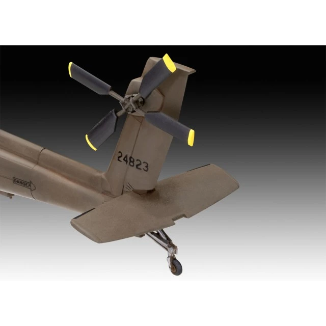 Assembled model Military helicopter AH-64A Apache, 71 parts