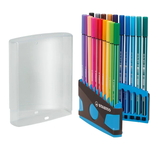 Marker set, Stabilo, Pen 68 Color Parade ST6820-04-04 light blue box, 20 colors